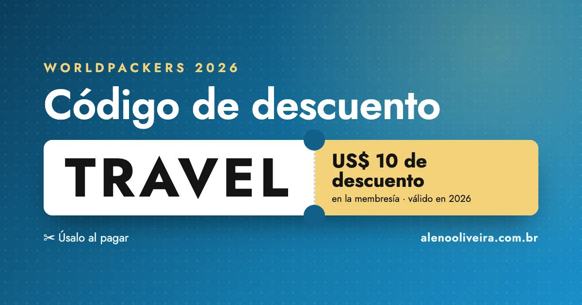 Código de descuento Worldpackers TRAVEL: US$ 10 en la membresía en 2026