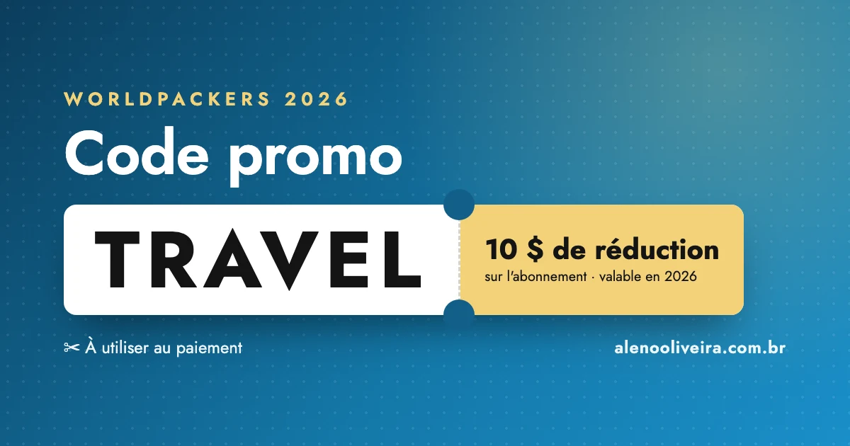 Code promo Worldpackers TRAVEL : 10 $ de réduction sur l'abonnement en 2026