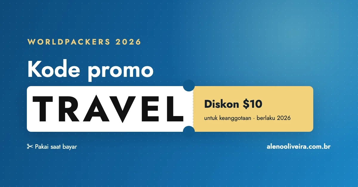 Kode promo Worldpackers TRAVEL: diskon $10 untuk keanggotaan di 2026