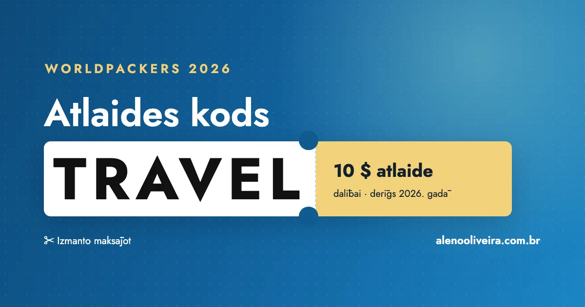 Worldpackers atlaides kods TRAVEL: 10 $ atlaide dalībai 2026. gadā